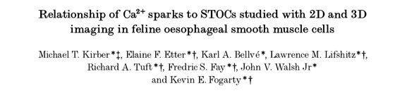 Relationship of Ca¥ sparks to STOCs studied with 2D and 3D imaging in feline oesophageal smooth muscle cells
